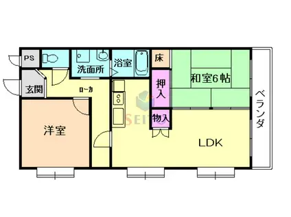 ロイヤルヴィラ(2LDK/4階)の間取り写真