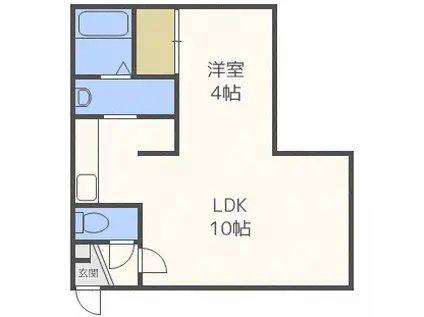 アーバンクラスタ元町I(1LDK/1階)の間取り写真