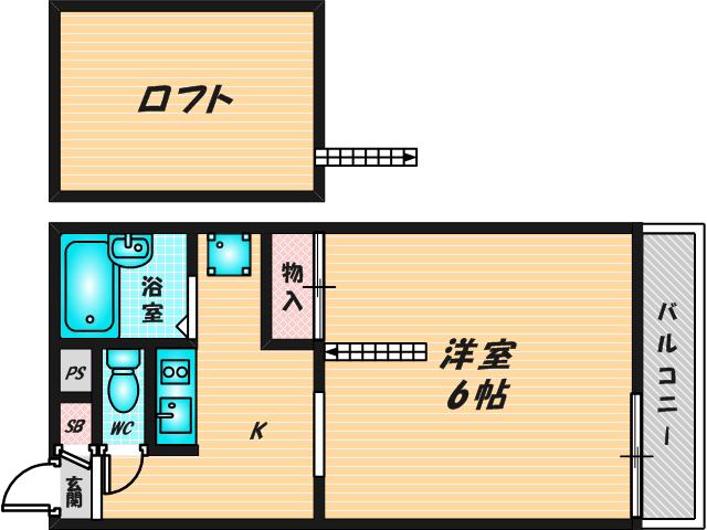 レオパレス吉田(1K/2階)の間取り写真