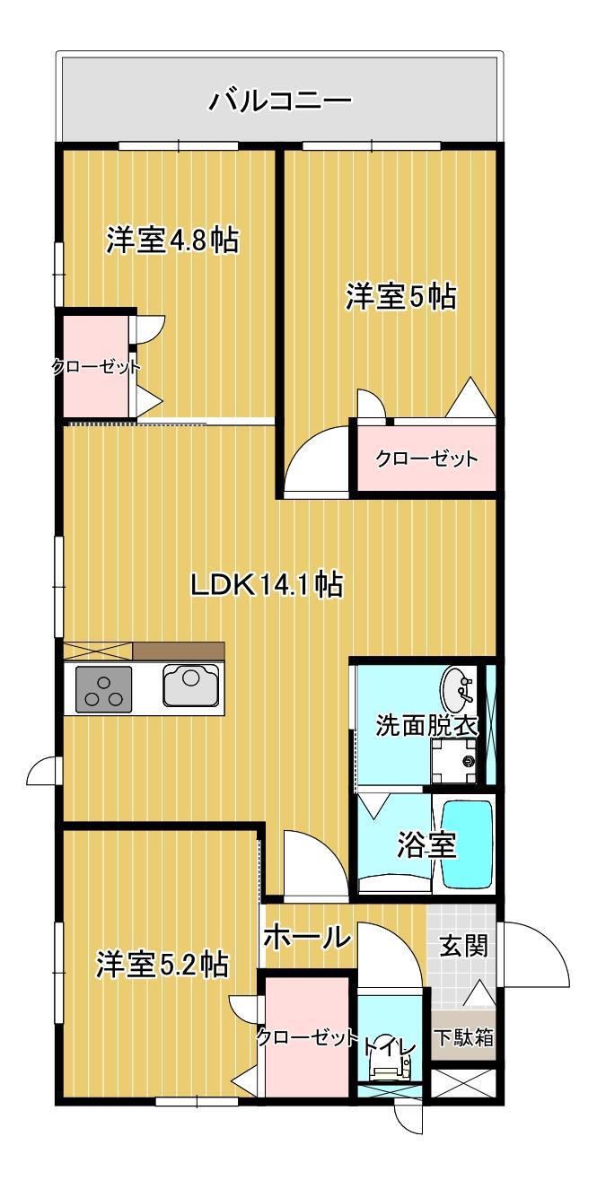 RANUNCULUS(3LDK/2階)の間取り写真