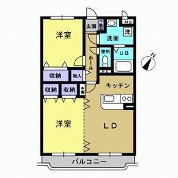 Y&Mイマージュ(2LDK/1階)の間取り写真