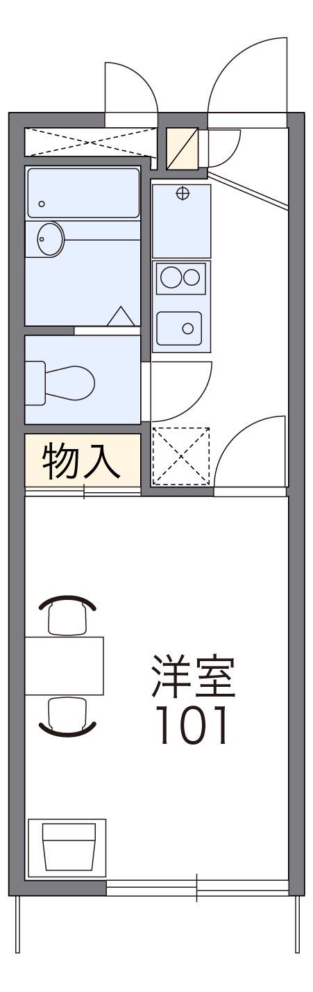 ベニーレ(1K/2階)の間取り写真