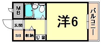 アートンヒュース(ワンルーム/1階)の間取り写真