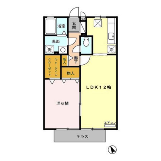 ミューズ21 B(1LDK/1階)の間取り写真