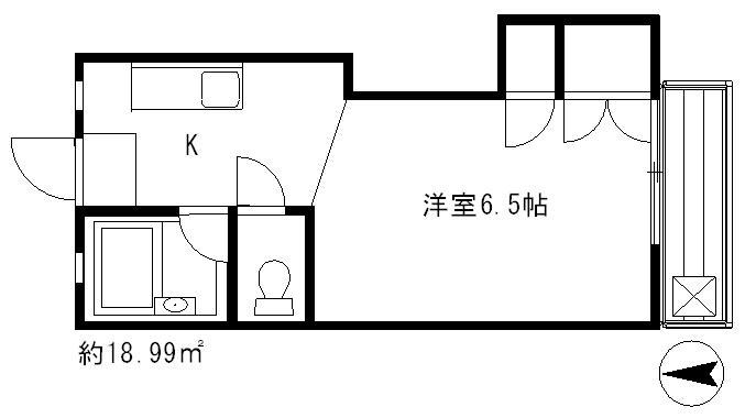 サンテラ(1K/2階)の間取り写真