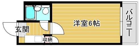 グリーンガーデン堺(1K/4階)の間取り写真