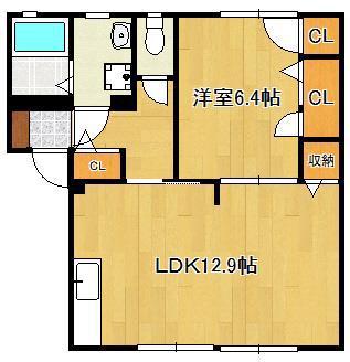 ワンズグレイス(1LDK/1階)の間取り写真