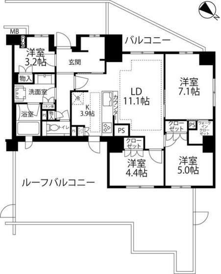 BRANZ中央林間(3SLDK/5階)の間取り写真