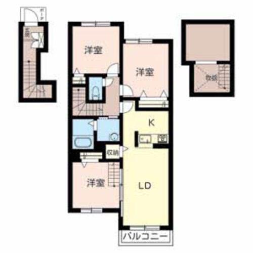 ハートフルハイツII(3LDK/2階)の間取り写真