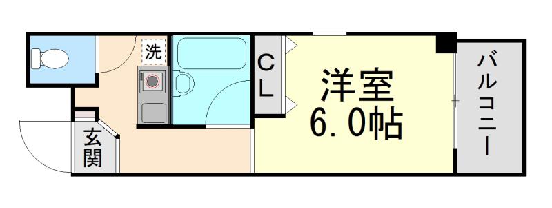 メイプルヒル(ワンルーム/4階)の間取り写真