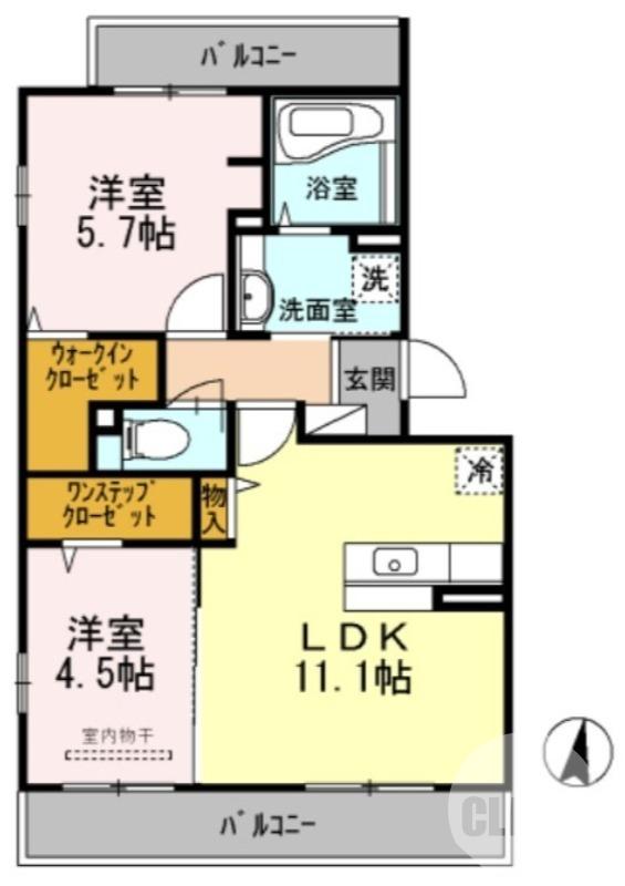 パルクソレイユII・III(2LDK/3階)の間取り写真