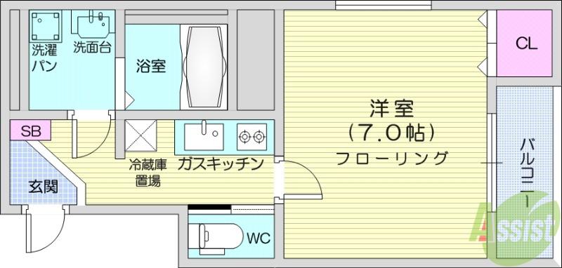 アルバトロス(1K/5階)の間取り写真