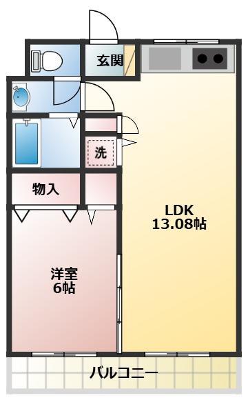 アーバンハイムINA(1LDK/2階)の間取り写真