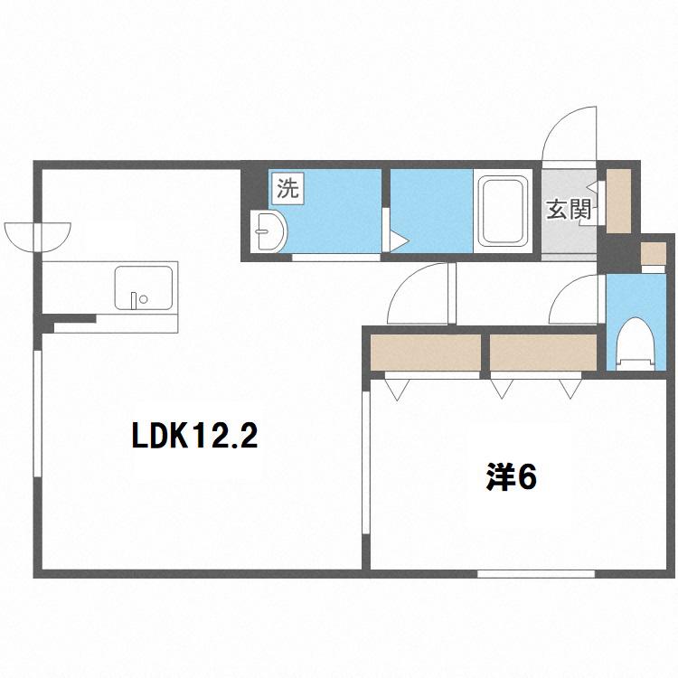 COMFORT栄通(1LDK/3階)の間取り写真