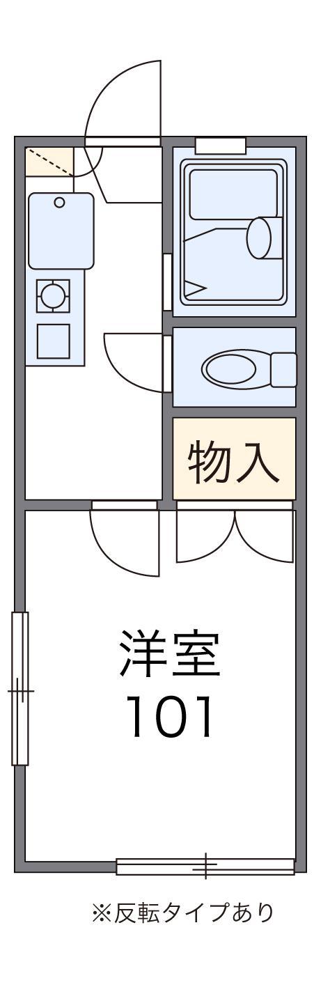 レオパレス222(1K/1階)の間取り写真