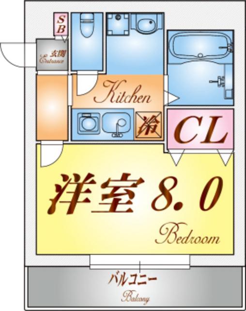 ティエスビル須磨(1K/3階)の間取り写真