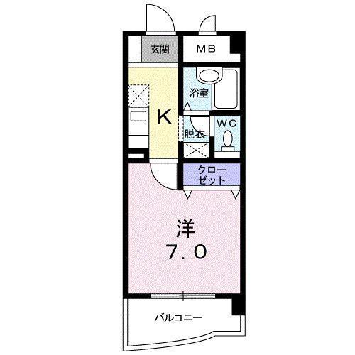 CITYLIFEKAKU(1K/3階)の間取り写真
