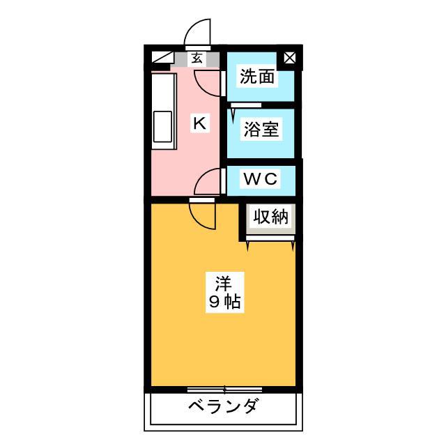 SWEET HILLS(1K/2階)の間取り写真
