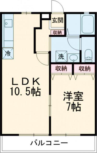 グリーンハイツ古市(1LDK/2階)の間取り写真