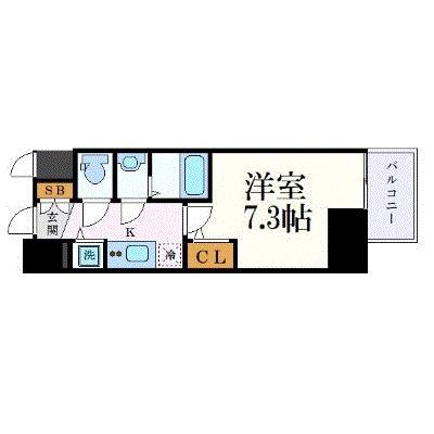 エスリード上前津セレーノ(1K/4階)の間取り写真