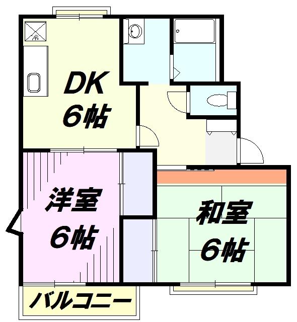 セントラルコーポA(2DK/1階)の間取り写真
