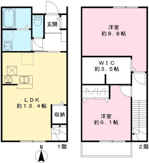 ユアメゾン ル フォレ弐番館(2LDK/1階)の間取り写真