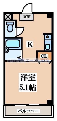 バンフォーレスミダ(1K/3階)の間取り写真