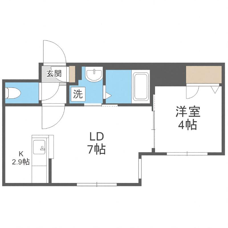 GLIFE-1ST(1LDK/1階)の間取り写真