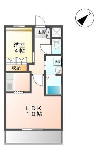 ヴェルジュ 牧(1LDK/2階)の間取り写真