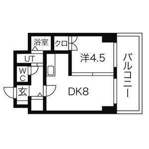 ラメール札幌(1LDK/4階)の間取り写真