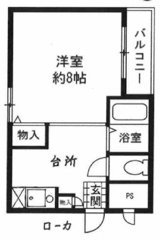 リーベン美幸(1K/4階)の間取り写真