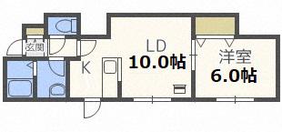 レストヒルズ白石駅 A棟(1LDK/3階)の間取り写真