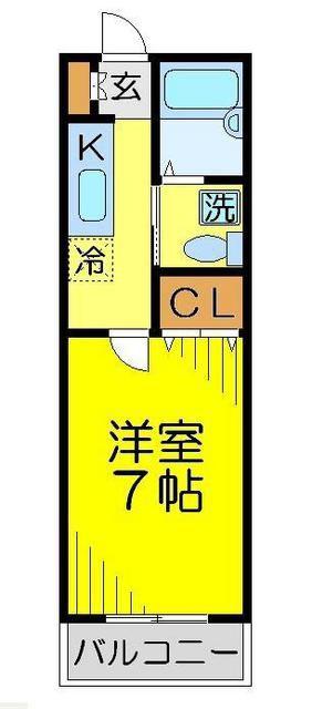 パサ・デ・ヒロ川越(1K/2階)の間取り写真