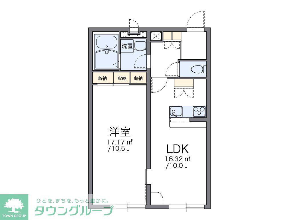 レオパレスWISTERIA(1LDK/2階)の間取り写真