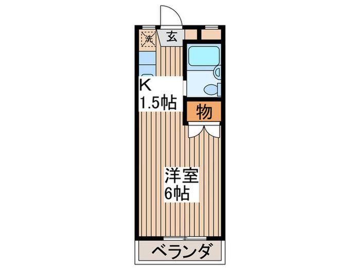 ゴールドファイブ成城(1K/3階)の間取り写真