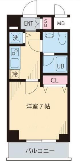 南海サザンコート行徳(1K/4階)の間取り写真