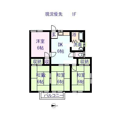 コーポ石井(4DK/1階)の間取り写真