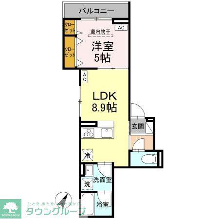 D-ROOM・M(1LDK/3階)の間取り写真