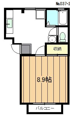 東野ハイツ(1K/2階)の間取り写真