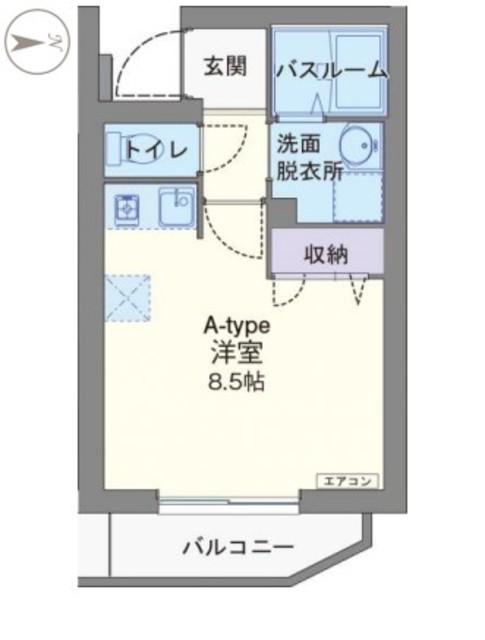 シャンノール(ワンルーム/3階)の間取り写真