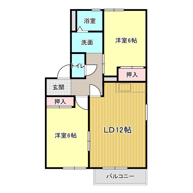 エクセル吉田(2LDK/1階)の間取り写真
