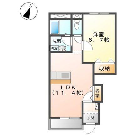 ラヴィータ(1LDK/1階)の間取り写真