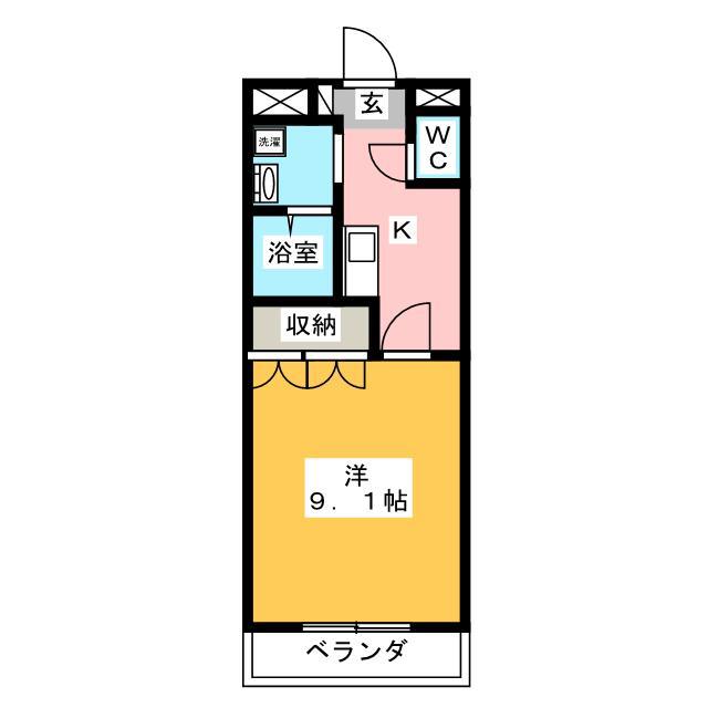アイディール・Y(1K/2階)の間取り写真