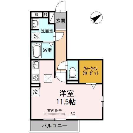 レガーロアサヒ101(ワンルーム/1階)の間取り写真