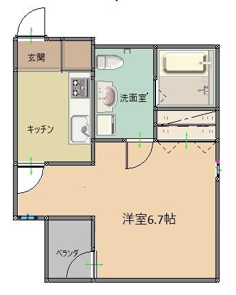 ハウス12(1K/3階)の間取り写真