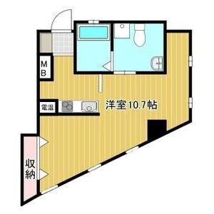 ディアコート苦楽園(ワンルーム/3階)の間取り写真