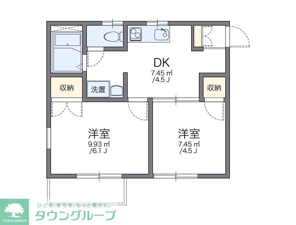 レオパレスアルカディア(2DK/2階)の間取り写真