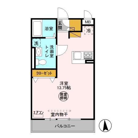 BIZSTAY木更津(ワンルーム/2階)の間取り写真