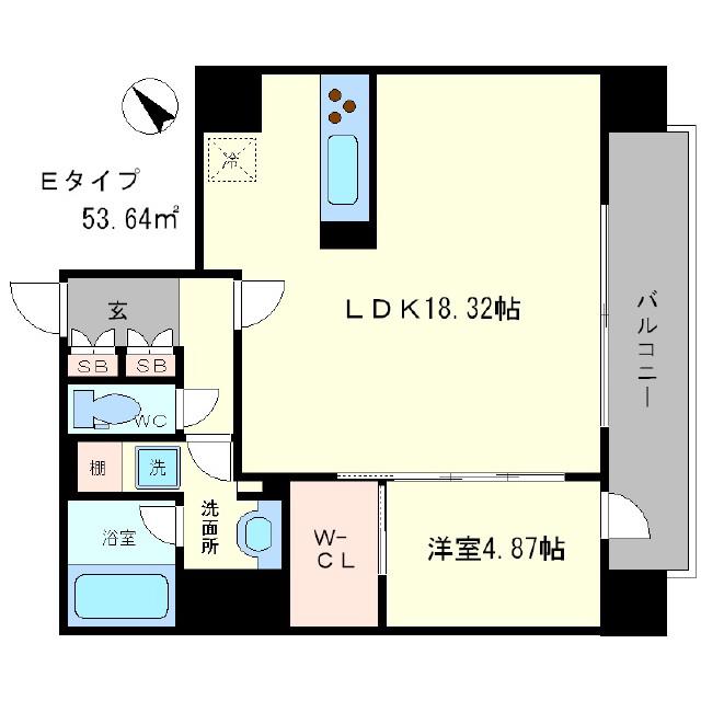 GRANDI UTSUBO PARK(1LDK/10階)の間取り写真