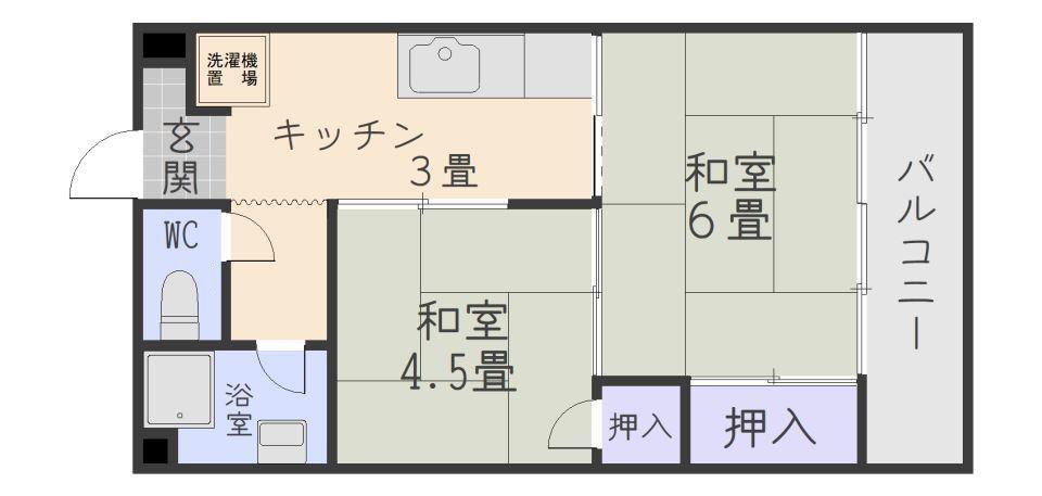 末吉ビル(2K/3階)の間取り写真
